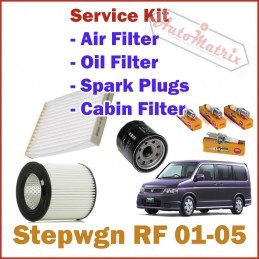 Honda Stepwagon Service Kit - Oil Filter, Air Filter, Spark Plugs, Cabin Filter 2001-2005 RF3-RF8