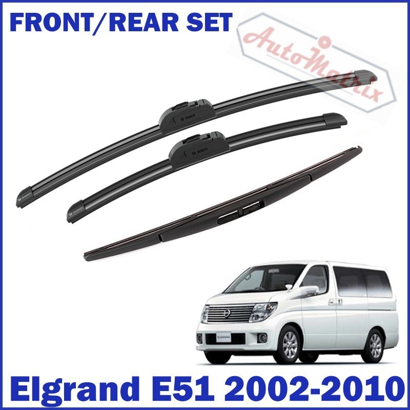 Nissan Elgrand (2002 - 2010) E51 Front / Rear Wiper Blade Set