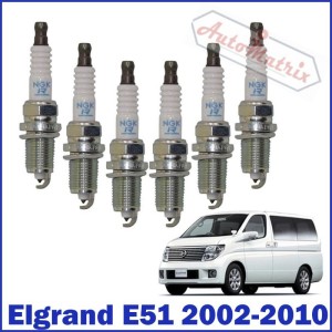 Nissan Elgrand (2002 - 2010) E51 2.5 3.5 Spark Plug Set NGK