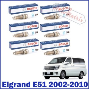 Nissan Elgrand (2002 - 2010) E51 2.5 3.5 Spark Plug Set BOSCH IRIDIUM